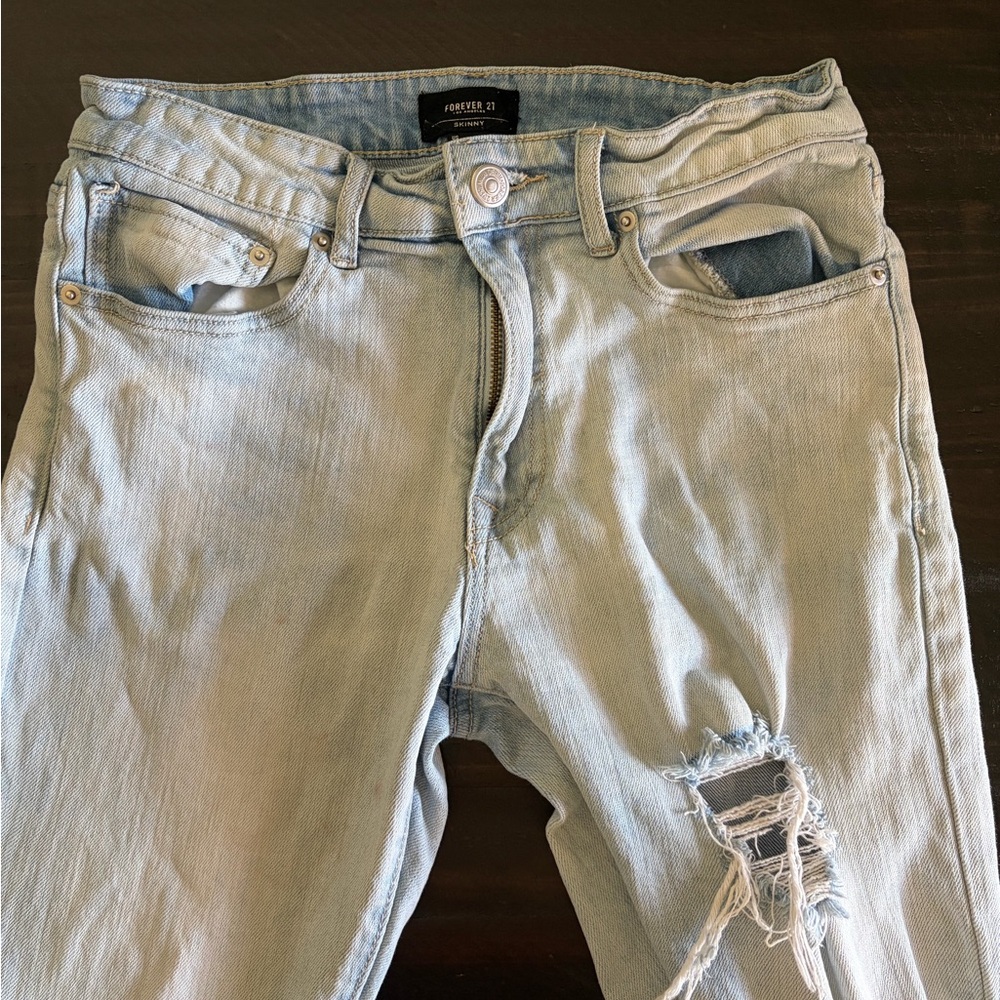 Light Blue Distressed Jeans